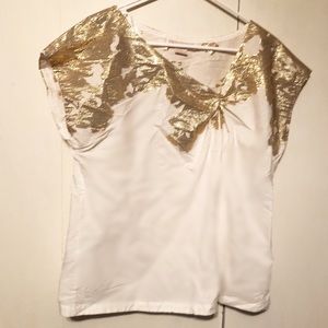 Michael Kors gold foil detailed top